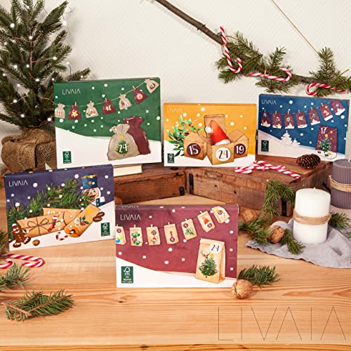 Adventskalender zum Befüllen : DIY Adventskalender zum Selbstbefüllen mit Kartons, Stickern - 2025 Adventskalender zum Basteln - DIY Adventskalender Selber Befüllen - Adventskalender Befüllen LIVAIA