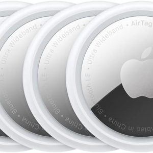Apple AirTag 4er Pack - Finde und behalte Deine Sachen im Blick: Schlüssel, Geldbörsen, Gepäck, Rucksäcke und mehr. Einfaches Einrichten mit iPhone oder iPad. Austauschbare Batterie