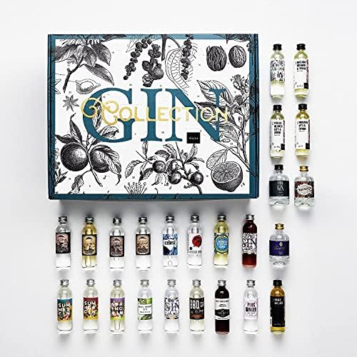 Gin Adventskalender von Wajos: Weihnachtskalender mit 24 Türchen voll mit Gin, Tonic Sirup & Likör, Geschenkidee für Cocktail Liebhaber