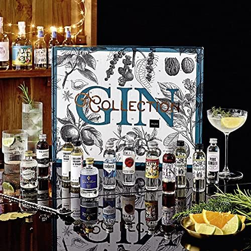 Gin Adventskalender von Wajos: Weihnachtskalender mit 24 Türchen voll mit Gin, Tonic Sirup & Likör, Geschenkidee für Cocktail Liebhaber