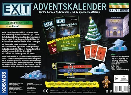 KOSMOS 685348 EXIT - Das Spiel Adventskalender 2025, Der Zauber von Weihnachten mit 24 spannenden Rätseln, Escape Game Adventskalender