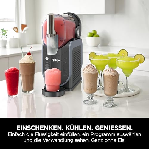 Ninja SLUSHi Maschine für Slush, Eis-Cocktails, Frappé, Milchshakes & gefrorenen Saft, ohne Eis oder Vorbereitungsaufwand, WhisperChill-Technology, fasst 1,9 L, Grün, FS301EUTG